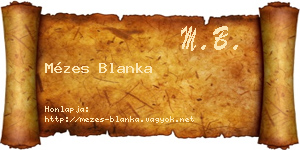 Mézes Blanka névjegykártya
